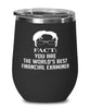 Funny Financial Examiner Wine Glass Fact You Are The Worlds B3st Financial Examiner 12oz Stainless Steel Black