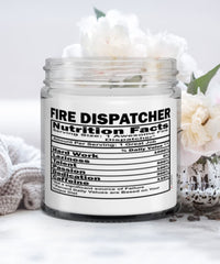 Funny Fire Dispatcher Candle Nutrition Facts 9oz Vanilla Scented Candles Soy Wax