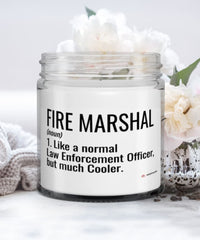 Funny Fire Marshal Candle Like A Normal Law Enforcement Officer But Much Cooler 9oz Vanilla Scented Candles Soy Wax