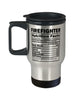 Funny Firefighter Nutrition Facts Travel Mug 14oz Stainless Steel