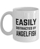 Funny Fish Mug Easily Distracted By Angelfish Coffee Mug 11oz White