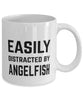 Funny Fish Mug Easily Distracted By Angelfish Coffee Mug 11oz White