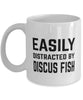 Funny Fish Mug Easily Distracted By Discus Fish Coffee Mug 11oz White