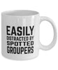 Funny Fish Mug Easily Distracted By Spotted Groupers Coffee Mug 11oz White
