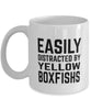 Funny Fish Mug Easily Distracted By Yellow Boxfishs Coffee Mug 11oz White