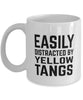Funny Fish Mug Easily Distracted By Yellow Tangs Coffee Mug 11oz White