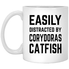Funny Fish Mug Gift Easily Distracted By Corydoras Catfish Coffee Cup 11oz White XP8434