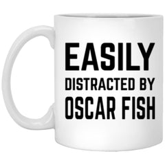 Funny Fish Mug Gift Easily Distracted By Oscar Fish Coffee Cup 11oz White XP8434