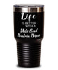 Funny Fish Tumbler Life Is Better With A White Cloud Mountain Minnow 30oz Stainless Steel Black