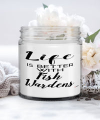 Funny Fish Warden Candle Life Is Better With Fish Wardens 9oz Vanilla Scented Candles Soy Wax