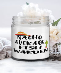 Funny Fish Warden Candle Nacho Average Fish Warden 9oz Vanilla Scented Candles Soy Wax