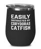 Funny Fish Wine Tumbler Easily Distracted By Corydoras Catfish Stemless Wine Glass 12oz Stainless Steel
