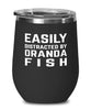 Funny Fish Wine Tumbler Easily Distracted By Oranda Fish Stemless Wine Glass 12oz Stainless Steel