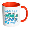 Funny Fishing Mug Master Baiter White 11oz Accent Coffee Mugs