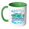 Funny Fishing Mug Master Baiter White 11oz Accent Coffee Mugs