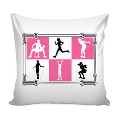 Funny Fitness Moves Graphic Pillow Cover