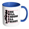 Funny Fitness Mug SWEAT She Will Endure All Things White 11oz Accent Coffee Mugs