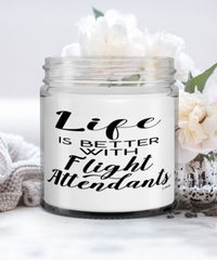 Funny Flight Attendant Candle Life Is Better With Flight Attendants 9oz Vanilla Scented Candles Soy Wax