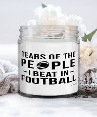Funny Footballer Candle Tears Of The People I Beat In Football 9oz Vanilla Scented Candles Soy Wax