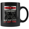 Funny Freerunner Mug Warning Freerunner May Flip Out 11oz Black Coffee Mugs
