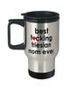 Funny Friesian Horse Travel Mug B3st F-cking Friesian Mom Ever 14oz Stainless Steel