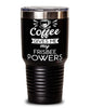 Funny Frisbee Tumbler Coffee Gives Me My Frisbee Powers 30oz Stainless Steel Black