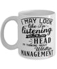 Funny Game Warden Mug I May Look Like I'm Listening But In My Head I'm Thinking About Wildlife Management Coffee Cup White