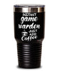 Funny Game Warden Tumbler Instant Game Warden Just Add Coffee 30oz Stainless Steel Black