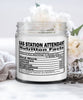 Funny Gas Station Attendant Candle Nutrition Facts 9oz Vanilla Scented Candles Soy Wax