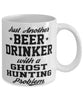 Funny Ghost Hunting Mug Just Another Beer Drinker With A Ghost Hunting Problem Coffee Cup 11oz White