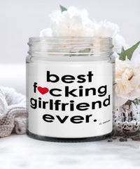 Funny Girlfriend Candle B3st F-cking Girlfriend Ever 9oz Vanilla Scented Candles Soy Wax