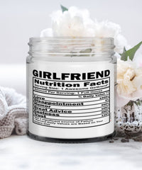 Funny Girlfriend Candle Nutrition Facts 9oz Vanilla Scented Candles Soy Wax