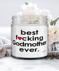 Funny Godmother Candle B3st F-cking Godmother Ever 9oz Vanilla Scented Candles Soy Wax