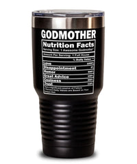 Funny Godmother Nutrition Facts Tumbler 30oz Stainless Steel