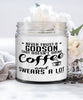 Funny Godson Candle Never Trust A Godson That Doesn't Drink Coffee and Swears A Lot 9oz Vanilla Scented Candles Soy Wax