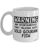 Funny Gold Gourami Mug Warning May Spontaneously Start Talking About Gold Gourami Fish Coffee Cup White