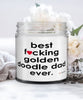 Funny Golden Doodle Dog Candle B3st F-cking Golden Doodle Dad Ever 9oz Vanilla Scented Candles Soy Wax