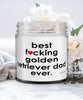 Funny Golden Retriever Dog Candle B3st F-cking Golden Retriever Dad Ever 9oz Vanilla Scented Candles Soy Wax