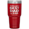 Funny Golf Tumbler For Father Worlds Best Dad By Par 30oz Stainless Steel Laser Etched