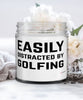 Funny Golfer Candle Easily Distracted By Golfing 9oz Vanilla Scented Candles Soy Wax