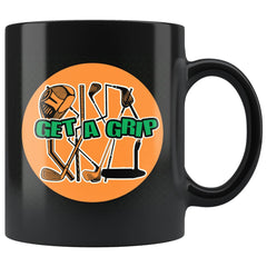 Funny Golfing Mug Get A Grip 11oz Black Coffee Mugs