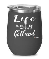 Funny Gotland Rabbit Wine Glass Life Is Better With A Gotland 12oz Stainless Steel Black
