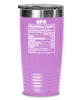 Funny GPA Nutrition Facts Tumbler 20oz 30oz Stainless Steel