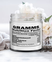 Funny Gramms Candle Nutrition Facts 9oz Vanilla Scented Candles Soy Wax