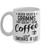 Funny Gramms Mug Never Trust A Gramms That Doesn't Drink Coffee and Swears A Lot Coffee Cup 11oz 15oz White