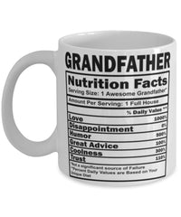 Funny Grandfather Nutritional Facts Coffee Mug 11oz White