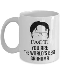 Funny Grandma Mug Fact You Are The Worlds B3st Grandma Coffee Cup White