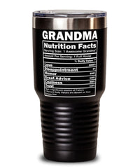 Funny Grandma Nutrition Facts Tumbler 30oz Stainless Steel