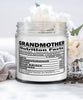 Funny Grandmother Candle Nutrition Facts 9oz Vanilla Scented Candles Soy Wax
