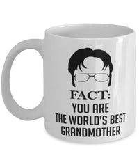 Funny Grandmother Mug Fact You Are The Worlds B3st Grandmother Coffee Cup White